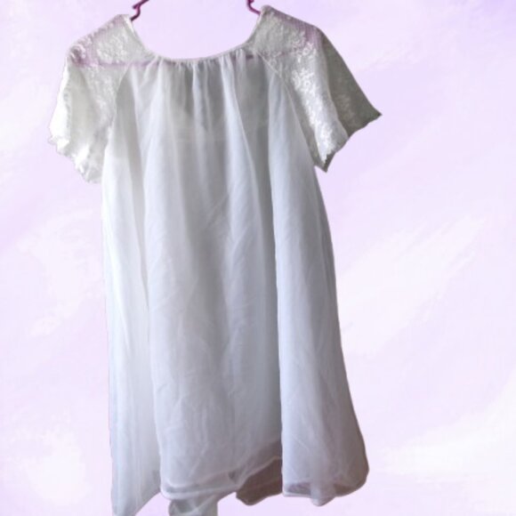 Radcliffe vintage coquette nightgown nightie lingerie bow lace in white/ivory L - Picture 11 of 11